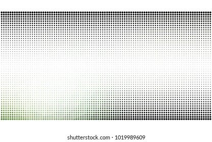 Dark Green vector pattern with colored spheres. Geometric sample of repeating circles on white background in halftone style.