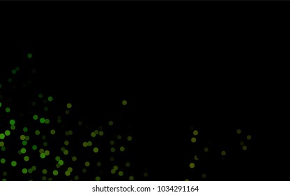 Dark Green vector pattern with colored spheres. Geometric sample of repeating circles on white background in halftone style.
