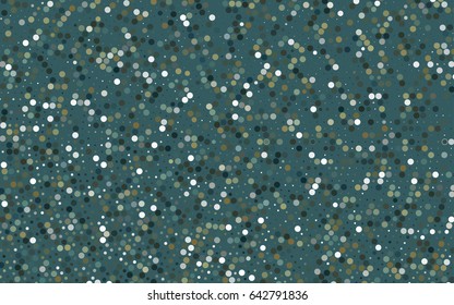 Dark Green vector pattern with colored spheres. Geometric sample of repeating circles on white background in halftone style.