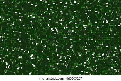 Dark Green vector pattern with colored spheres. Geometric sample of repeating circles on white background in halftone style.