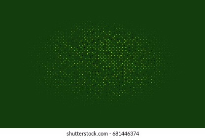 Dark Green vector pattern with colored spheres. Geometric sample of repeating circles on white background in halftone style.