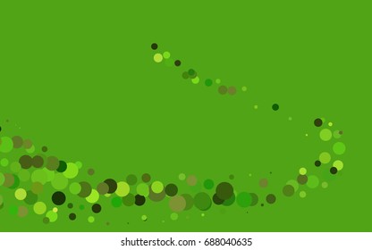 Dark Green vector pattern with colored spheres. Geometric sample of repeating circles on white background in halftone style.