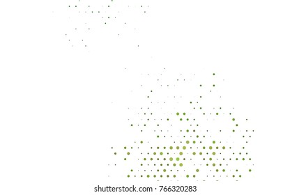 Dark Green vector pattern with colored spheres. Geometric sample of repeating circles on white background in halftone style.