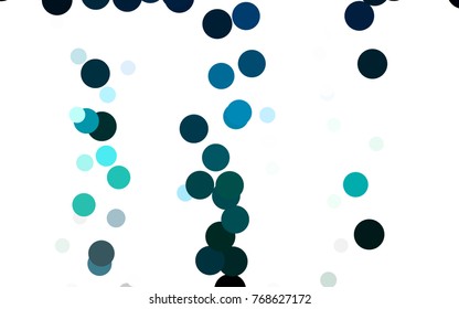 Dark Green vector pattern with colored spheres. Geometric sample of repeating circles on white background in halftone style.