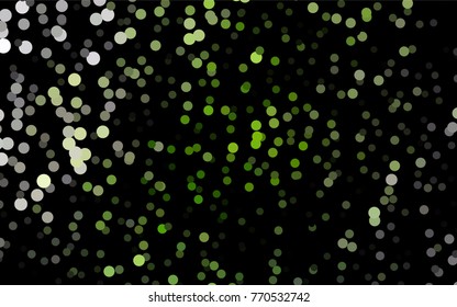 Dark Green vector pattern with colored spheres. Geometric sample of repeating circles on white background in halftone style.