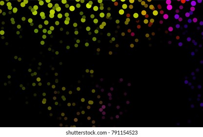 Dark Green vector pattern with colored spheres. Geometric sample of repeating circles on white background in halftone style.