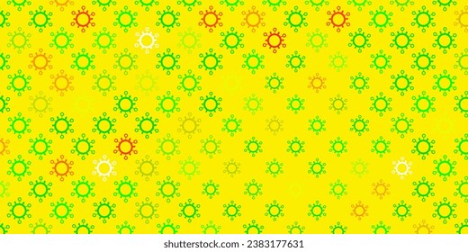 Dark green vector pattern with coronavirus elements. Colorful abstract illustration with gradient medical shapes. Simple design against epidemic information.