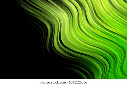 Dark Green vector pattern with curved circles. Colorful abstract illustration with gradient lines. Marble design for your web site.