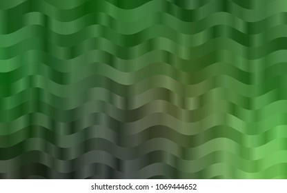 Dark Green vector pattern with curved circles. Blurred geometric sample with gradient bubbles.  The template for cell phone backgrounds.