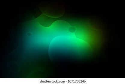 Dark Green vector pattern with curved circles. Geometric illustration in memphis style with gradient.  The best blurred design for your business.