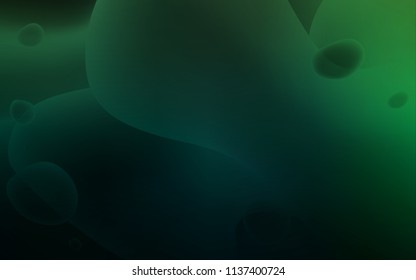 Dark Green vector pattern with curved circles. Creative illustration in halftone memphis style with gradient. A completely new memphis design for your business.