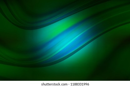 Dark Green vector pattern with curved circles. Creative illustration in halftone marble style with gradient. A completely new template for your business design.