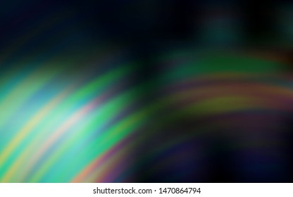 Dark Green vector pattern with curved lines. An elegant bright illustration with gradient. Template for cell phone screens.