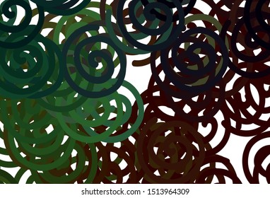 Dark Green vector pattern with curved lines. Geometric illustration in abstract style with gradient.  Colorful wave pattern for your design.