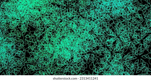Dark green vector pattern with curved lines. Gradient illustration in simple style with bows. Pattern for websites, landing pages.