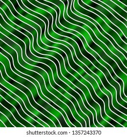 Dark Green vector pattern with curves. Colorful illustration in circular style with lines. Template for your UI design.
