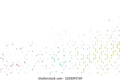 Dark Green vector pattern with Digit symbols. Colored mathematic signs with gradient on white background. The pattern can be used as ads, poster, banner for books.