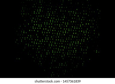 Dark Green vector pattern with EUR, JPY, GBP. Illustration with EUR, JPY, GBP signs on white template. The pattern can be used for ad, booklets, leaflets of banks.
