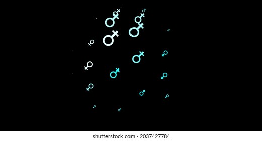 Dark Green vector pattern with feminism elements. Colorful feminism symbols with a gradient in modern style. Design for International Women’s Day.