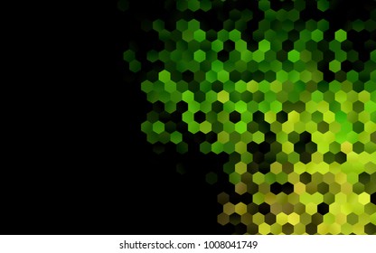 Dark Green vector pattern. Hexagonal template. Geometric sample. Repeating hexagon shapes. Brand-New texture for your design. Pattern can be used for background