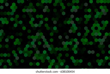 Dark Green vector pattern. Hexagonal template. Geometric sample. Repeating hexagon shapes. Brand-New texture for your design. Pattern can be used for background