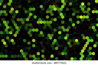 Dark Green vector pattern. Hexagonal template. Geometric sample. Repeating hexagon shapes. Brand-New texture for your design. Pattern can be used for background