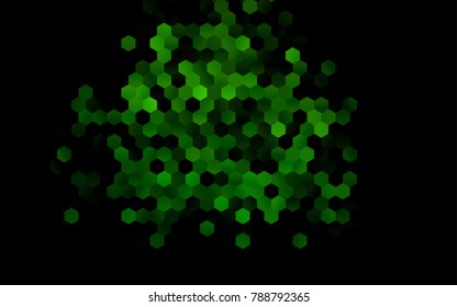 Dark Green vector pattern. Hexagonal template. Geometric sample. Repeating hexagon shapes. Brand-New texture for your design. Pattern can be used for background