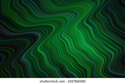 Dark Green vector pattern with lamp shapes. Shining crooked illustration in marble style. Pattern for your business design.