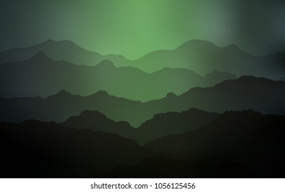 Dark Green vector pattern with lamp shapes. Creative geometric illustration in mountain style with gradient. A new texture for your  ad, booklets, leaflets.