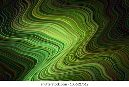Dark Green vector pattern with lamp shapes. Blurred geometric sample with gradient bubbles.  A completely new memphis design for your business.
