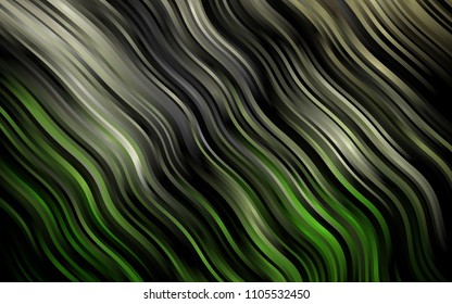 Dark Green vector pattern with lamp shapes. Modern gradient abstract illustration with bandy lines. Pattern for your business design.