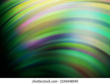 Dark Green vector pattern with lamp shapes. Colorful abstract illustration with gradient lines. Textured wave pattern for backgrounds.