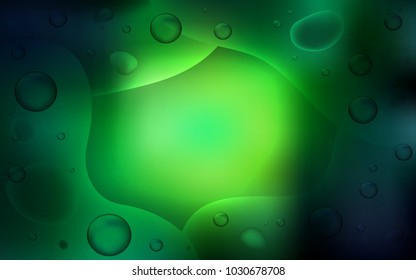 Dark Green vector pattern with lava shapes. A sample with blurred bubble shapes. A completely new template for your business design.