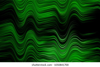 Dark Green vector pattern with lava shapes. Colorful abstract illustration with gradient lines. New composition for your brand book.