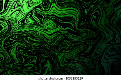 Dark Green vector pattern with lava shapes. Colorful illustration in abstract marble style with gradient. Marble style for your business design.