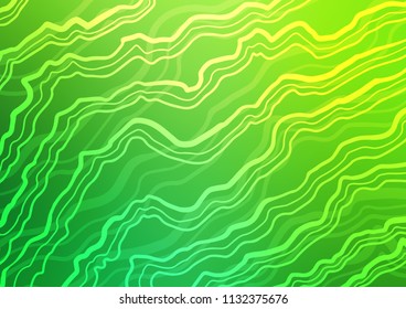 Dark Green vector pattern with lava shapes. Colorful abstract illustration with gradient lines. Brand new design for your ads, poster, banner.