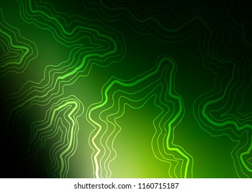 Dark Green vector pattern with lava shapes. Colorful abstract illustration with gradient lines. Brand new design for your ads, poster, banner.
