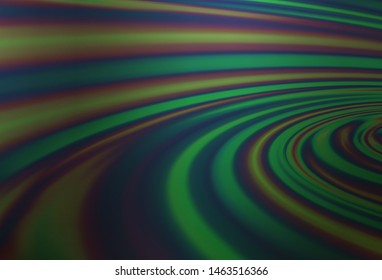 Dark Green vector pattern with lava shapes. Blurred geometric sample with gradient bubbles.  Textured wave pattern for backgrounds.