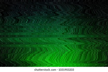 Dark Green vector pattern with lines, ovals. Colorful illustration in abstract marble style with gradient. The elegant pattern for brand book.