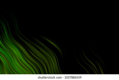 Dark Green vector pattern with lines, ovals. Colorful abstract illustration with gradient lines. A completely new template for your business design.