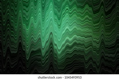 Dark Green vector pattern with lines, ovals. Shining crooked illustration in marble style. New composition for your brand book.