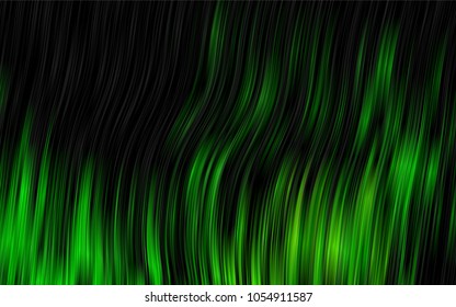 Dark Green vector pattern with lines, ovals. An elegant bright illustration with gradient. Textured wave pattern for backgrounds.