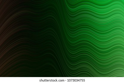 Dark Green vector pattern with lines, ovals. Brand-new colored illustration in marble style with gradient. The elegant pattern for brand book.