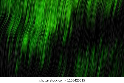 Dark Green vector pattern with lines, ovals. Shining illustration, which consist of blurred lines, circles. Textured wave pattern for backgrounds.