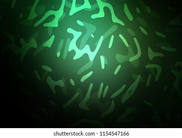 Dark Green vector pattern with lines, ovals. Shining crooked illustration in marble style. The best blurred design for your business.