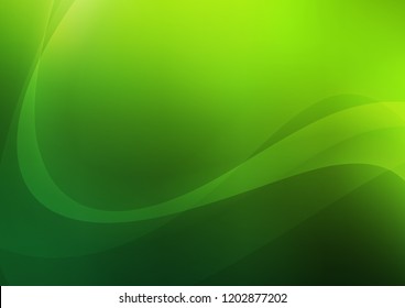 Dark Green vector pattern with lines, ovals. An elegant bright illustration with gradient. New composition for your brand book.