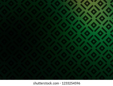 Dark Green vector pattern with lines, rectangles. Shining colorful illustration with lines, rectangles. Pattern for ads, posters, banners.