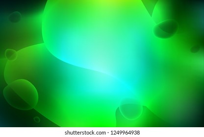 Dark Green vector pattern with lines, ovals. Creative illustration in halftone memphis style with gradient. Brand-new design for your ads, poster, banner.