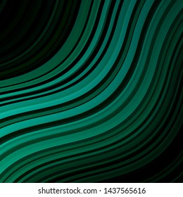 Dark Green vector pattern with lines. Illustration in abstract style with gradient curved.  Best design for your posters, banners.