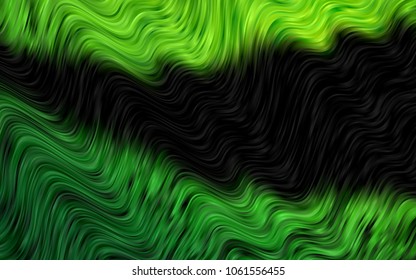 Dark Green vector pattern with liquid shapes. Blurred geometric sample with gradient bubbles.  A completely new marble design for your business.